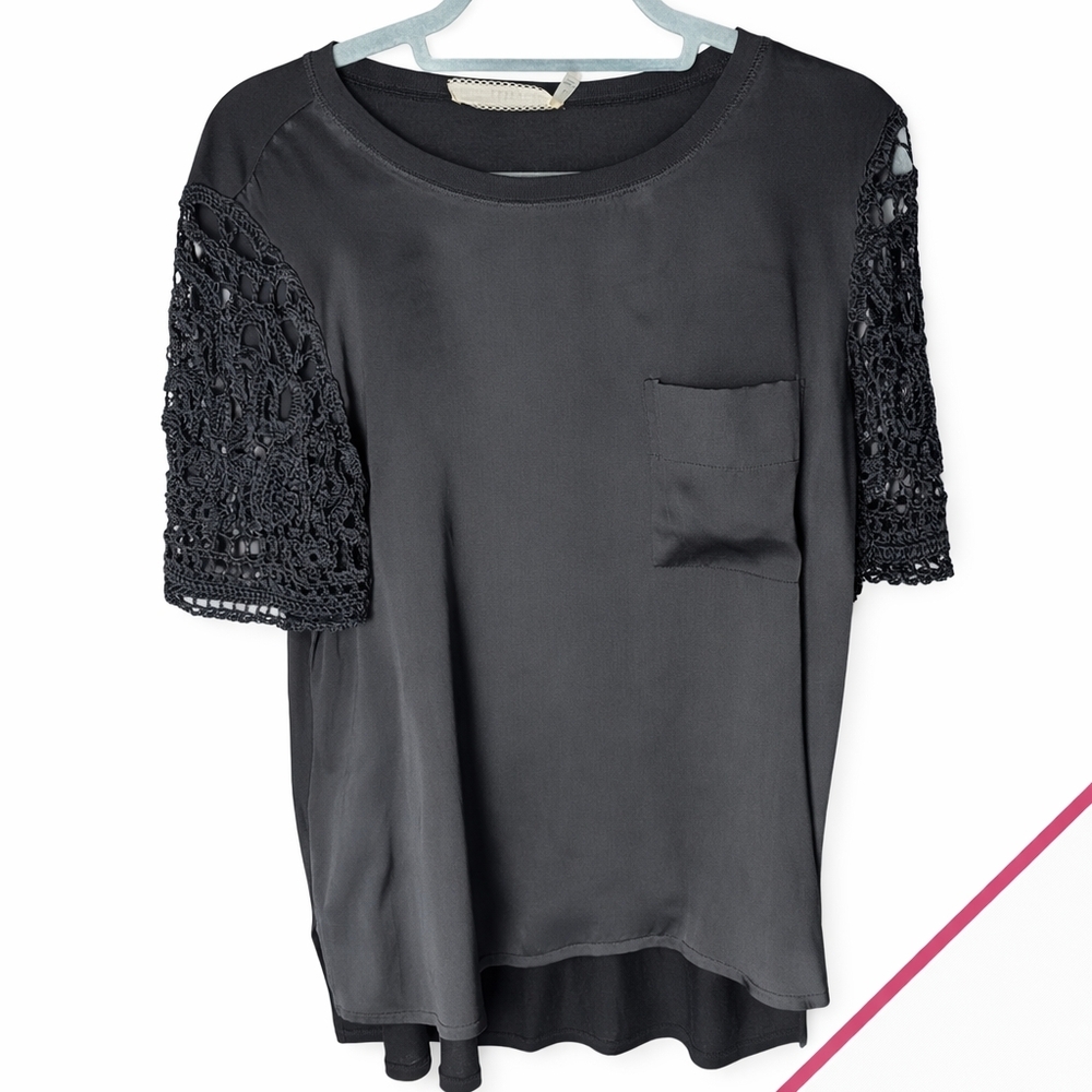 Cluny Silk And Bamboo Tshirt Handwoven Silk Sleeves. Elevated Basic